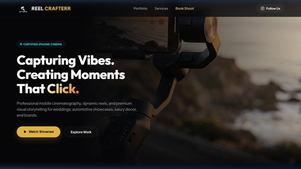 Reel Crafterr Website Showcase